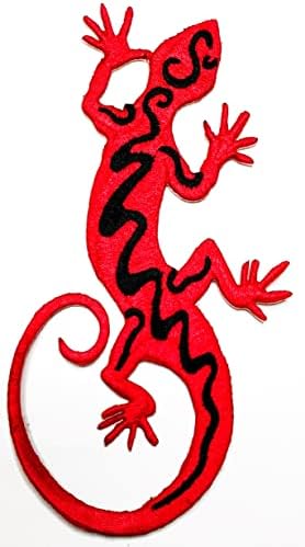 Kleenplus 3 adet. Kırmızı Bukalemun Yama Bukalemun Gecko Karikatür Çıkartmalar El Sanatları Sanat Dikiş Tamir İşlemeli