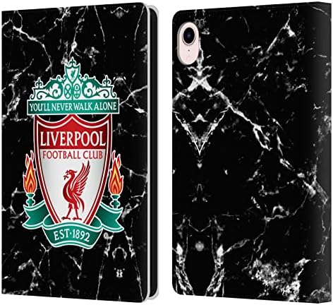 Kafa Çantası Tasarımları Resmi Lisanslı Liverpool Futbol Kulübü Siyah Crest Mermer Deri Kitap Cüzdan Kılıf Kapak Apple