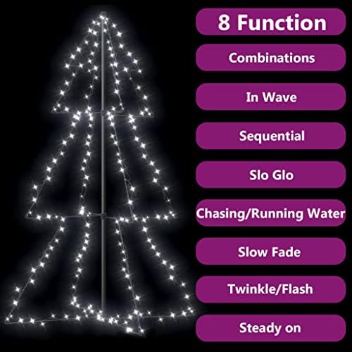 Noel Koni Ağacı, Açık Noel Dekor, Ön Sundurma Noel Süslemeleri, DIY Noel Ağacı, 16 ft Uzatma Kablosu ile, 200 LEDs