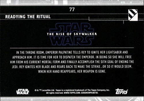 2020 Topps Yıldız Savaşları Skywalker'ın Yükselişi Serisi 2 77 Ritüel Ticaret Kartını Hazırlıyor