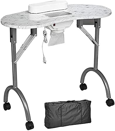 PENNY73 Katlanabilir manikür masası Taşınabilir Yüksek Yoğunluklu Tahta Tırnak Sanat Masası Çekmece, Bilek, Dinlenme