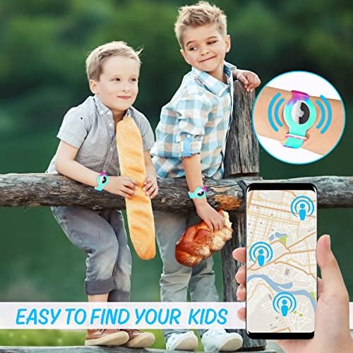 Çocuklar için RQUTU - Airtag bilezik, Sıkı Bileklik Uyumlu hava etiketi izci, Airtag için silikon tutucu kılıf Kapak