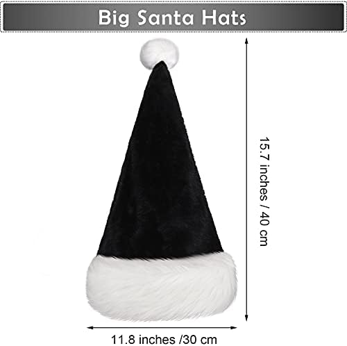 MCEAST Noel Baba Şapkaları Siyah ve Beyaz noel şapkaları Peluş Noel Baba Şapkaları Noel Kostüm Partisi ve Tatil Etkinliği