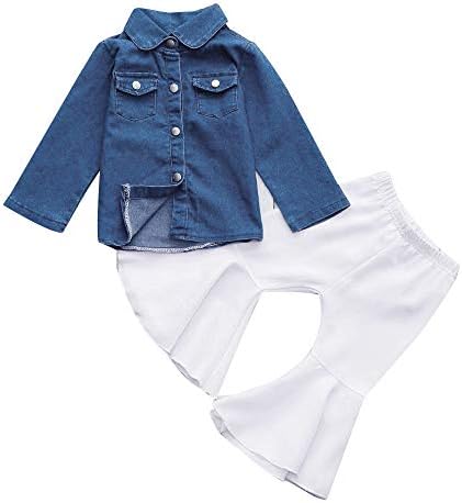 Xıanxıan Bebek Kız Doğum Hediyesi Pantolon Kıyafetler Erkek Bebek Denim Üstleri Kız Setleri Bebek Gömlek + Gevşek