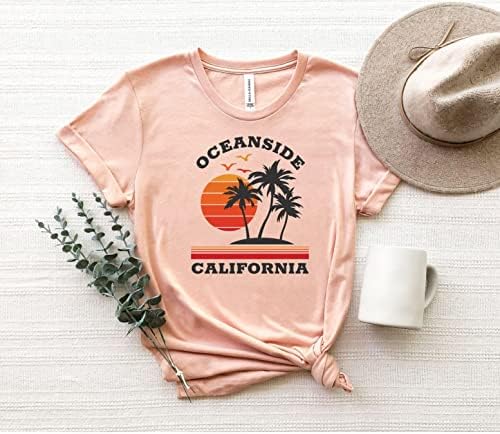 Vintage Oceanside California Gömlek, Yaz Tatili Kaçış Gezisi Hediye Gömlek