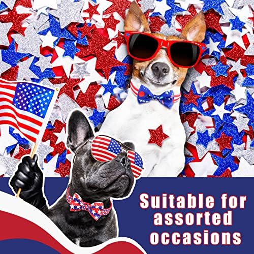4 Paket 4 Temmuz Papyon ile köpek Tasması Vatansever köpek tasması Amerikan Bayrağı ABD Bağımsızlık Günü İşçi Bayramı