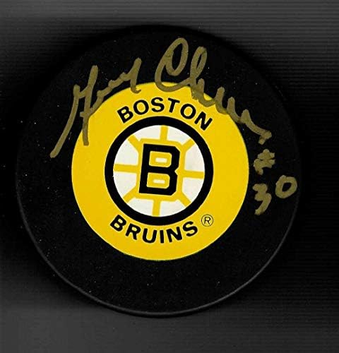 Gerry Cheevers İmzalı Boston Bruins Hendek Diski-İmzalı NHL Diskleri