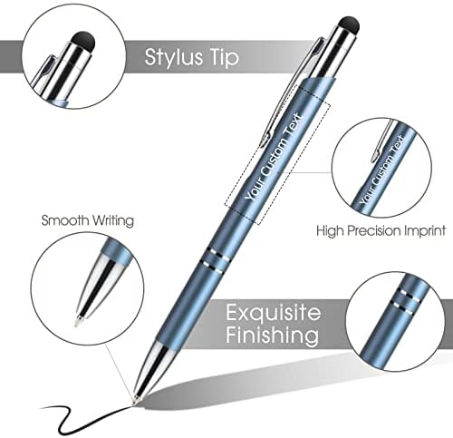 Stylus ile HH-STUDİO ÖZEL Kişiselleştirilmiş Kalemler-Metalik Baskılı İsim Siyah Mürekkep Gravür Logo veya Mesaj Harika