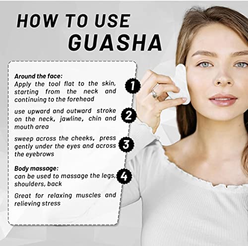 YNL BEAUTY Juego de rodillos de jade y gua sha – Rodillo facial natural real para masaje Gua Sha – Herramientas faciales