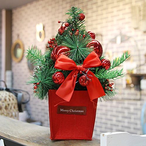 CAIXIN Yapay Noel Ağacı Masa Üstü, Kar Akın Premium Tatil Dekorasyon ışıkları süsler Mini Noel Çam Ağacı-p