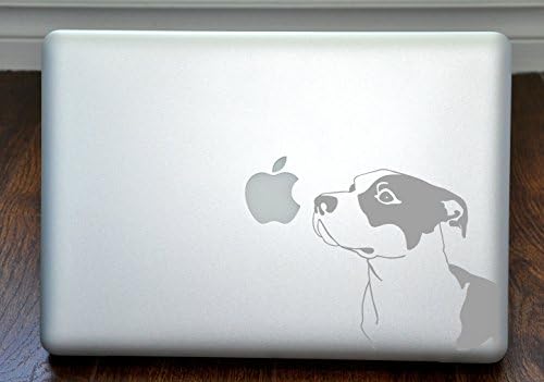 Pitbull Köpek Irkı Koklama Elma Gümüş Çıkartma 13 Dizüstü Bilgisayar için