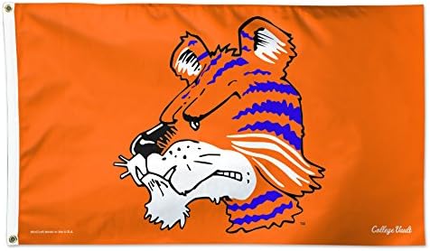 NCAA Clemson Tigers Koleji Kasa Bayrağı Deluxe, 3 x 5 Fit