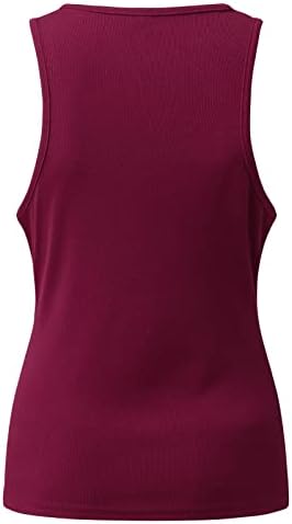 Pmmqrrkuu Gevşek Henley Gömlek Kadınlar için Düz Renk Kaşkorse Nervürlü Örgü Tank Top Kolsuz Düğme Aşağı Bluz Tops