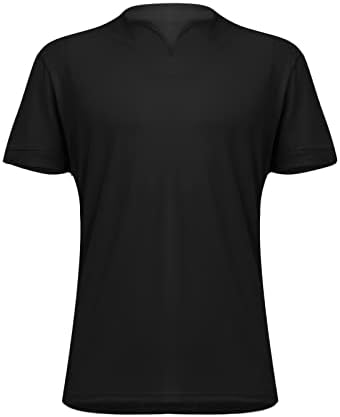 Erkekler için kısa Kollu Yaz Üstleri, spor Serin Kas Düz Renk T-Shirt Rahat Hafif Kazak V Boyun Tee Gömlek