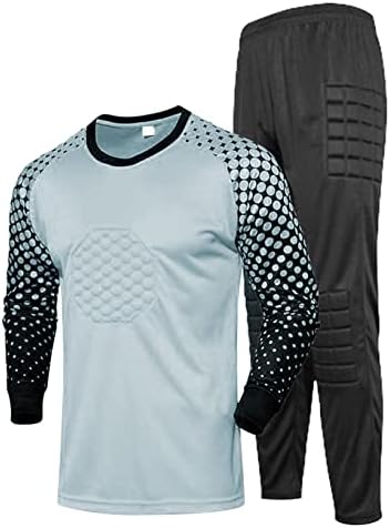 Hansber Gençlik Erkek Futbol Eşofman Futbol kaleci forması Üniforma Yastıklı Kaleci Gömlek Pantolon Giyim
