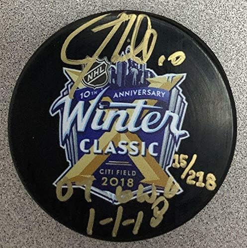 JT Miller İmzalı Disk Hokeyi NHL 18 Kış Klasik İmzalı Steiner LE İmzalı NHL Diskleri