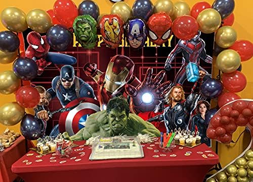 GCH A-vengers Arka Plan Marvel Doğum Günü Partisi Malzemeleri Zemin Süper Kahraman Tema Arka Plan Fotoğraf Çocuklar