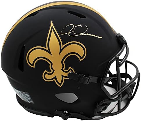Chris Olave İmzalı New Orleans Saints Speed Otantik Tutulma NFL Kaskı-İmzalı NFL Kaskları