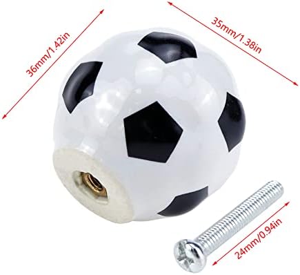 Pastlla 2 adet Futbol Topu kabin tutamakları Karikatür Seramik Kolları Çekmece Kolları Ev Dekor Topuzu Dresser Dolap