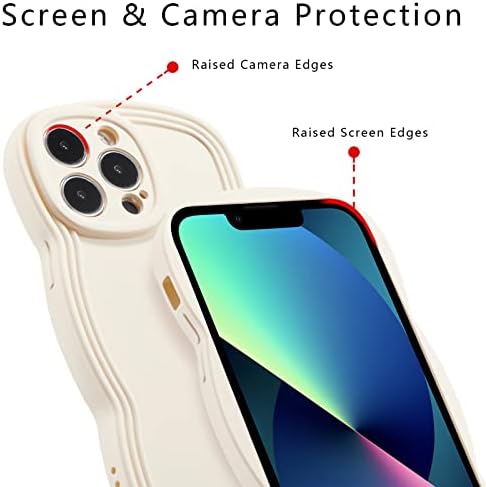 Iphone 13 için XIZYO Pro Max Durumda 6.7 İnç Kıvırcık Dalga Çerçeve Telefon Kılıfı Sevimli Tasarım Renk Estetik Telefon