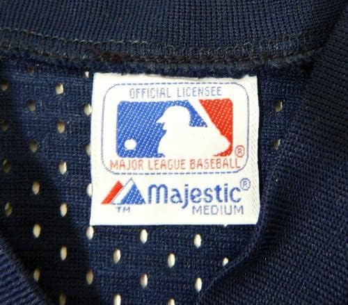 1983-90 California Angels Boş Oyun Yayınlandı Mavi Forma Vuruş Uygulaması M 735 - Oyun Kullanılmış MLB Formaları