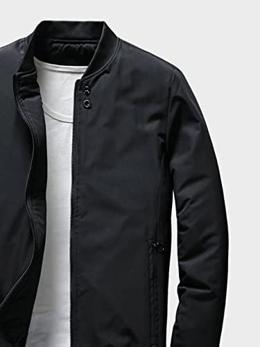Erkekler için POKENE Ceketler Ceketler Erkekler Zip Up Bombacı Ceket Erkekler için Ceketler (Renk: Siyah, Boyut: Küçük)