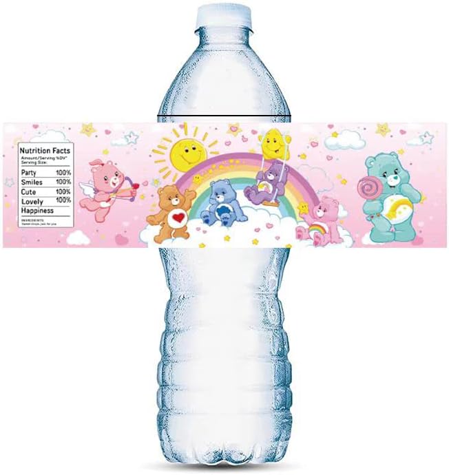 20 ADET Su şişe etiketleri bakım için sevimli ayı Doğum Günü Partisi Malzemeleri Bana Parti Malzemeleri Çıkartmalar