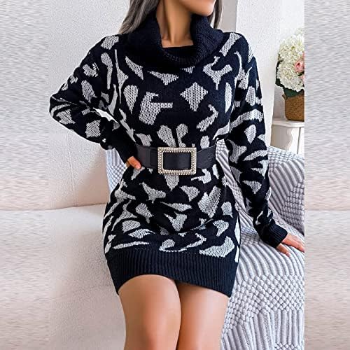NOKMOPO Maxi Elbise Kadınlar için Moda İpli Kayış Düz Renk Örgü Uzun Kollu Elbise Parti Maxi Elbise
