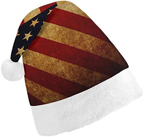 Vintage ABD Bayrağı Peluş Noel Şapka Yaramaz ve Güzel noel baba şapkaları Peluş Ağız ve Konfor Astar noel dekorasyonları