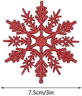 8hS8f0 24 Adet Kar Tanesi Noel Dekorasyon Noel Ağacı Süsleri Mekan Programı Kolye(7 5Cm)