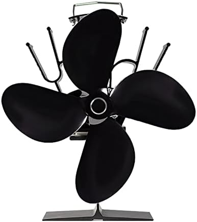 Uongfi 4 siyah şömine ısı Powered soba Fan günlük ahşap brülör çevre dostu sessiz Fan ev verimli ısı dağılımı ısı