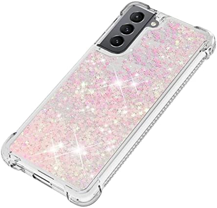 Telefon Kılıfı Glitter Kılıf Samsung Galaxy S21 ile uyumlu 5G Kılıf Kadın Kızlarla uyumlu Girly Sparkle Sıvı Lüks