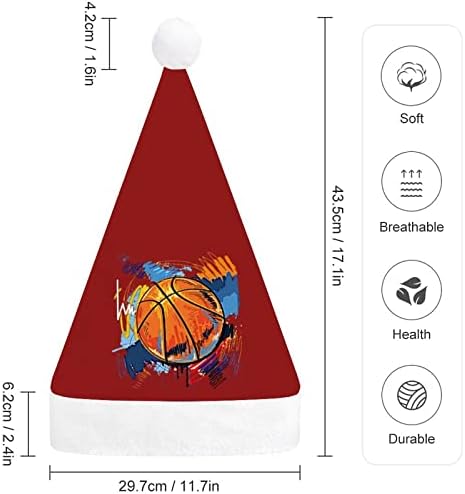 Basketbol Noel Şapka Santa Şapka Unisex Yetişkinler için Konfor Klasik Noel Kap Noel Partisi Tatil için
