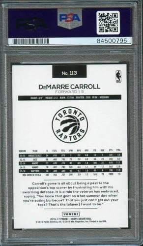 -17 NBA Çemberleri 113 DeMarre Carroll İmzalı Kart OTOMATİK 10 PSA Slabbed Raptors-Basketbol Slabbed İmzalı Kartlar