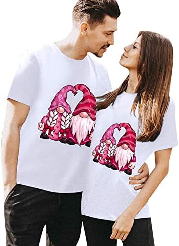Sıkı Fit Uzun Kollu Gömlek Kadın Sevgililer Günü Grafik T Shirt Çift Eşleşen kısa kollu tişört Üst Bayan