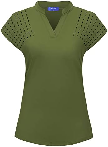 Moydan kadın Golf polo gömlekler Hafif Nem Esneklik Tenis Atletik T Shirt