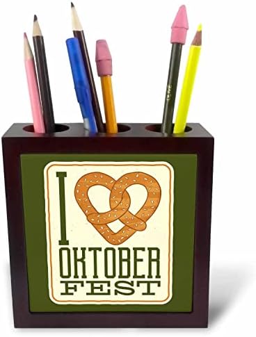 3dRose Cassie Peters Dijital Sanat - Oktoberfest Pretzel-Çini Kalem Tutucularını Seviyorum (ph-371355-1)