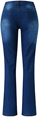Xiloccer kadın Denim Jean Pantolon Paketi ile Moda Rahat Baskı Süper Streç Bootcut Pantolon Bayanlar Rahat Skinny