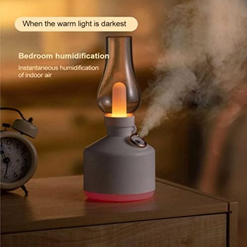 Lamba püskürtücü taşınabilir küçük serin sis nemlendiriciler, Retro gazyağı lambası tarzı, kamp ışık şarj edilebilir,