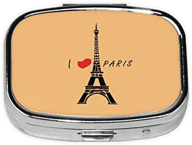 Paris kare Mini hap kutusu Metal tıp Organizatör seyahat dostu taşınabilir hap durumda seviyorum