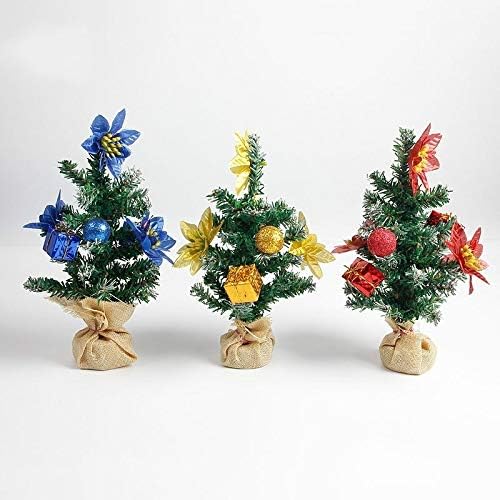 nodekorasyon narin 2 adet Noel narin Mini Noel ağacı (Mavi) (Renk : Sarı)