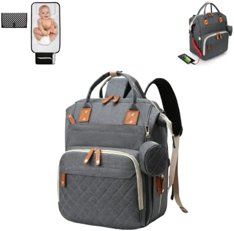 JehaYu bebek bezi çantası Sırt Çantası Bebek Çantası ile USB şarj portu ve Değişen Ped ve Arabası Sapanlar ve Emzik