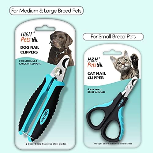 H & H Evcil Tırnak Makası Serisi-Kediler ve Köpekler için-Jilet Gibi Keskin Bıçaklar Sağlam Kaymaz Saplar-Evde Profesyonel