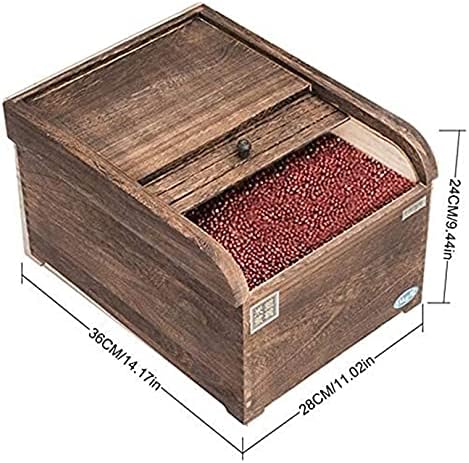 ACCDUER Tahıl kutusu Pirinç saklama kapaklı kutu, 10 kg Pirinç saklama kutusu Tahıl Konteyner ölçüm kabı ile Pirinç