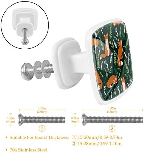 Idealiy Tilkiler Hayvan Yeşil Kapı Çekmece çekme kolu mobilya dekorasyonu için Mutfak Dolabı Tuvalet Masası
