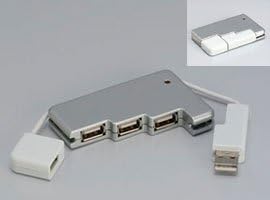 ıBUFFALO H430SV Arvel USB 2.0 Hub, 4 Bağlantı Noktası, Kart Tipi, Veri Yolu Güç Modeli, Gümüş