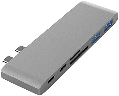 HGVVNM Çok Fonksiyonlu USB-C Hub ,USB Hub 6 in 1 Tip-C USB-C Hub Adaptörü Çift USB 3.0 Bağlantı Noktası
