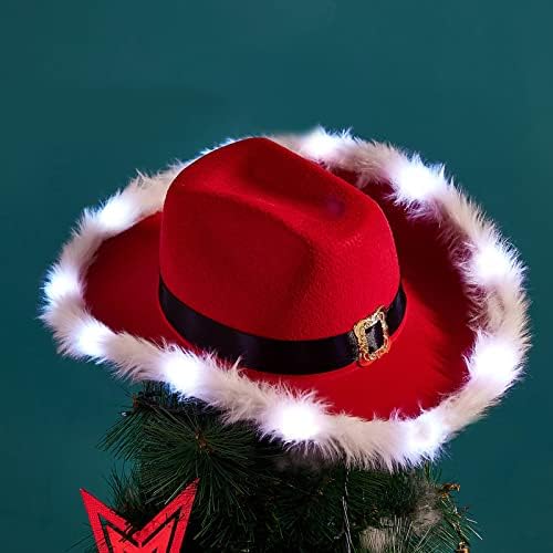 Ke1Clo Light Up Noel kovboy şapkası / Noel Çorap ile led ışık, Noel Süsleri, Parti Malzemeleri ve Hediye Seti