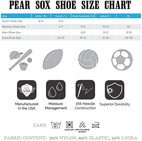 PEAR SOX Çizgili OTC Beyzbol, Softbol, Futbol Çorapları (B) Royal, Beyaz, Kırmızı