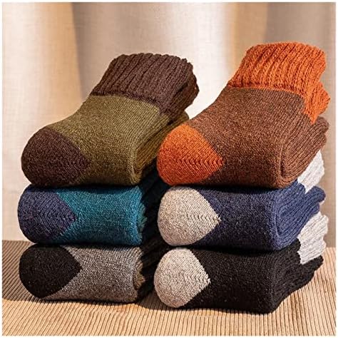 Yok Kış Çorap Erkekler Dikiş Renk Trendi erkek Süper Kalın Katı Döngü Sıcak Yün Çorap Soğuk Kar (Renk: A, Boyut :